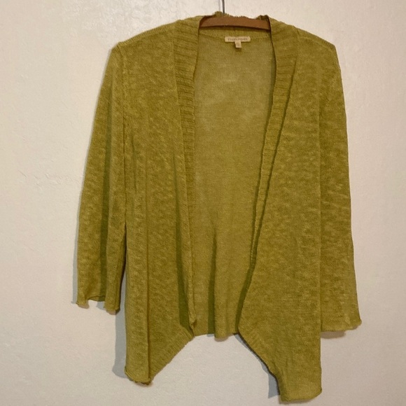 Eileen Fisher linen cotton loose knit open cardigan M vintage - Picture 1 of 10